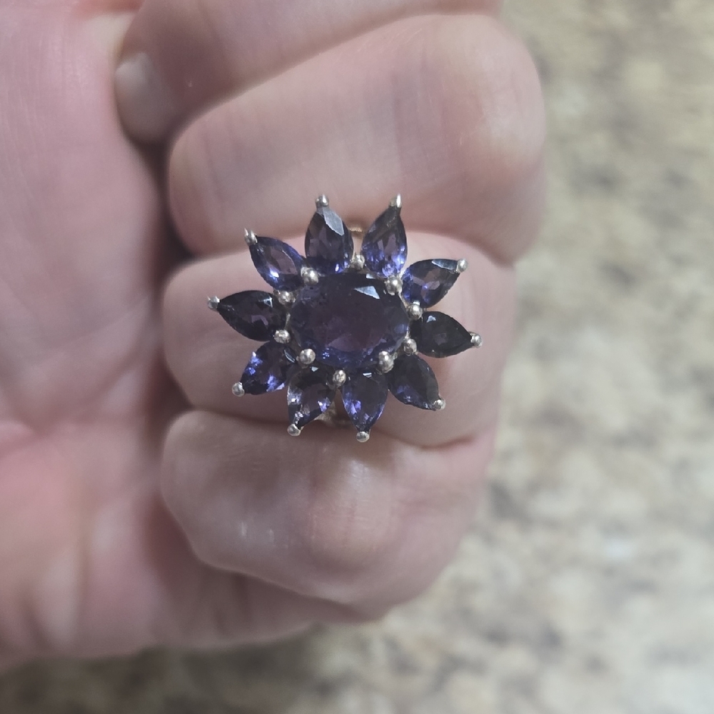 Stunning Silver and Blue Gemstone Ring‎ - Picture 9 of 13